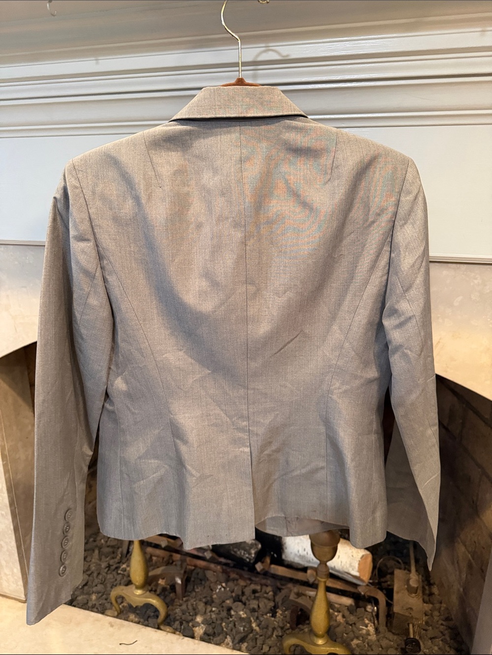 Talbots Light Gray Women's Tailored 100% Silk Blazer size 4 - Picture 5 of 5